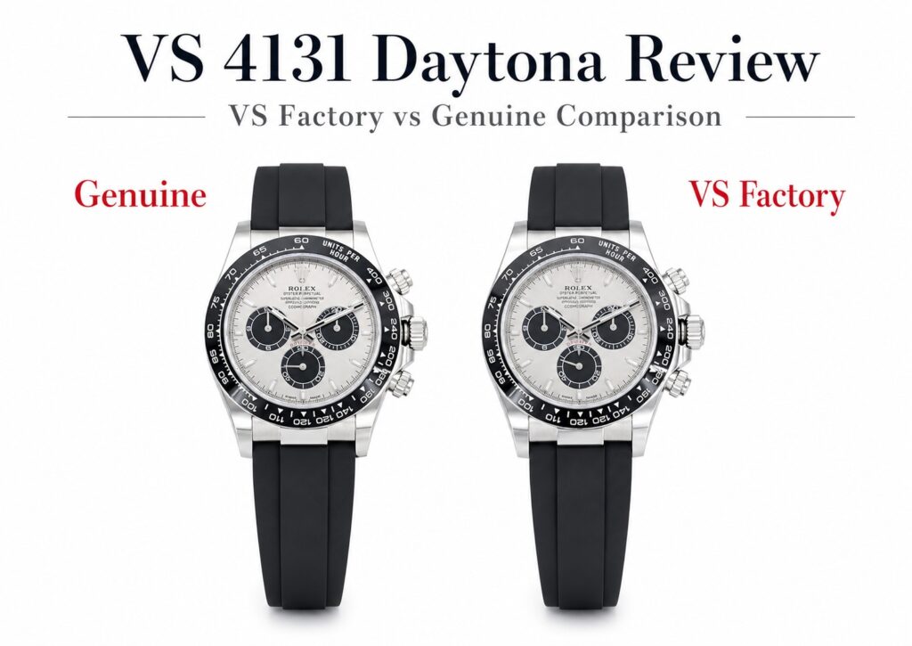 VS Factory Daytona 126519LN 4131 Review: Genuine Comparison, Case, Movement, Weight and Oysterflex Details