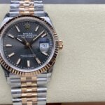 VS Factory Rolex Datejust 36mm Two-Tone Rose Gold Sunburst Slate Dial Jubilee Bracelet (126231) 1:1 Super Clone – DD3235 Movement