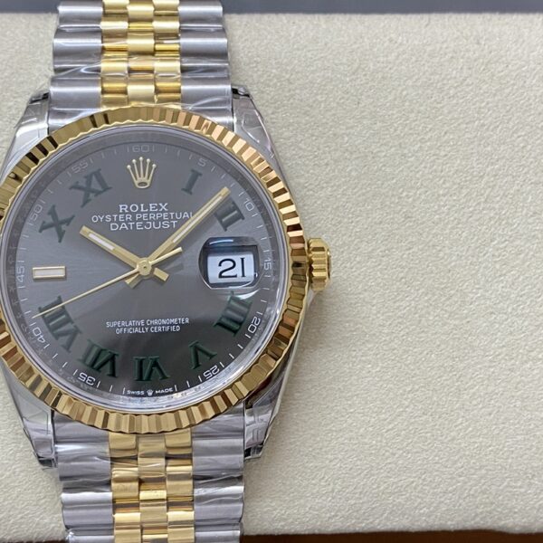 VS Factory Rolex Datejust 41mm Two-Tone Yellow Gold “Wimbledon” Dial Jubilee Bracelet (126333) 1:1 Super Clone – DD3235 Movement