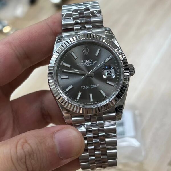VS Factory Rolex Datejust 41mm Sunburst Slate Dial Fluted Bezel Jubilee Bracelet (126334) 1:1 Super Clone – DD3235 Movement