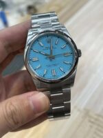 VS Factory Rolex Oyster Perpetual 41mm Turquoise “Tiffany” Blue Dial Smooth Bezel Oyster Bracelet (124300) 1:1 Super Clone – VS3230 Movement - Image 2