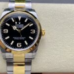 VS Factory Rolex Explorer 36mm Two-Tone Yellow Gold Black “3-6-9” Dial Smooth Bezel Oyster Bracelet (124273) 1:1 Super Clone – DD3230 Movement