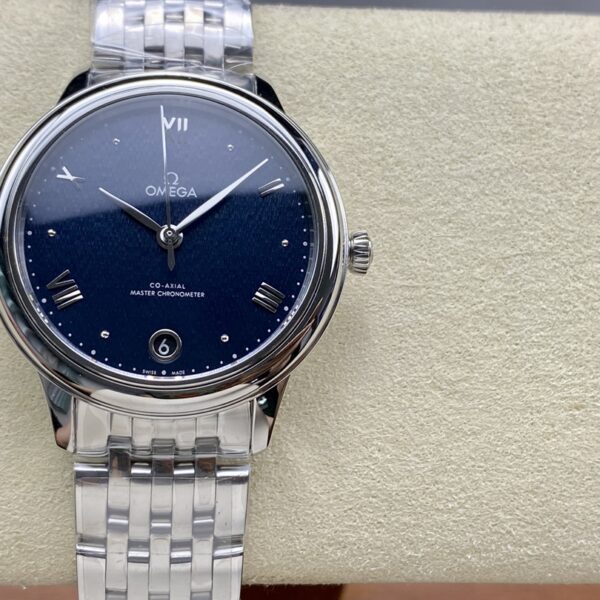 VS Factory Omega De Ville Prestige 40mm Dark Blue Dial Stainless Steel Bracelet (434.10.40.20.03.001) 1:1 Super Clone – DD8800 Movement