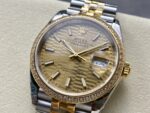 VS Factory Rolex Datejust 36 Two-Tone Yellow Gold Diamond Bezel Golden Fluted Motif (126283RBR) 1:1 Super Clone – DD3235 Movement - Image 3