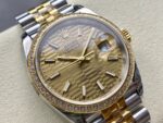 VS Factory Rolex Datejust 36 Two-Tone Yellow Gold Diamond Bezel Golden Fluted Motif (126283RBR) 1:1 Super Clone – DD3235 Movement - Image 4