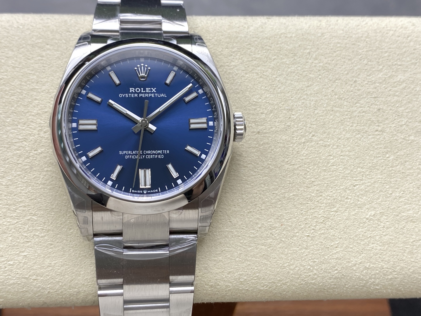 a1740148535570_3223-1.jpg VS Factory Rolex Oyster Perpetual 36mm Bright Blue Sunburst Dial Smooth Bezel Oyster Bracelet (126000) 1:1 Super Clone – DD3230 Movement - Image 1