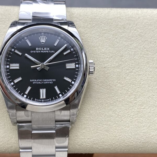 VS Factory Rolex Oyster Perpetual 36mm Bright Black Dial Smooth Bezel Oyster Bracelet (126000) 1:1 Super Clone – DD3230 Movement