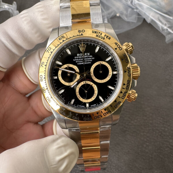 VS Factory Rolex Cosmograph Daytona Two-Tone Yellow Gold Black Dial (126503) 1:1 Super Clone – DD4131 Movement