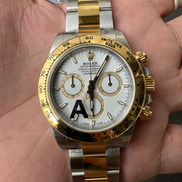 VS Factory Rolex Cosmograph Daytona Two-Tone Yellow Gold White Dial (126503) 1:1 Super Clone – DD4131 Movement