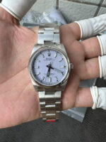VS Factory Rolex Oyster Perpetual 36mm Lavender / Lilac Dial Smooth Bezel Oyster Bracelet (126000 Custom) 1:1 Super Clone – DD3230 Movement - Image 2