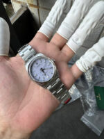 VS Factory Rolex Oyster Perpetual 36mm Lavender / Lilac Dial Smooth Bezel Oyster Bracelet (126000 Custom) 1:1 Super Clone – DD3230 Movement - Image 6
