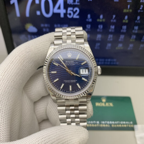 VS Factory Rolex Datejust 36mm Blue Fluted Motif Dial Jubilee Bracelet (126234) 1:1 Super Clone – DD3235 Movement