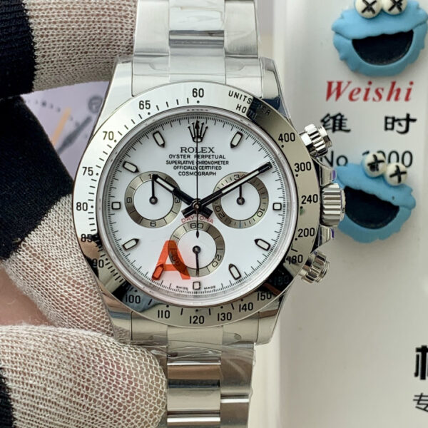 VS Factory Rolex Cosmograph Daytona White Dial Steel Bezel (116520) 1:1 Super Clone – DD4130 Movement