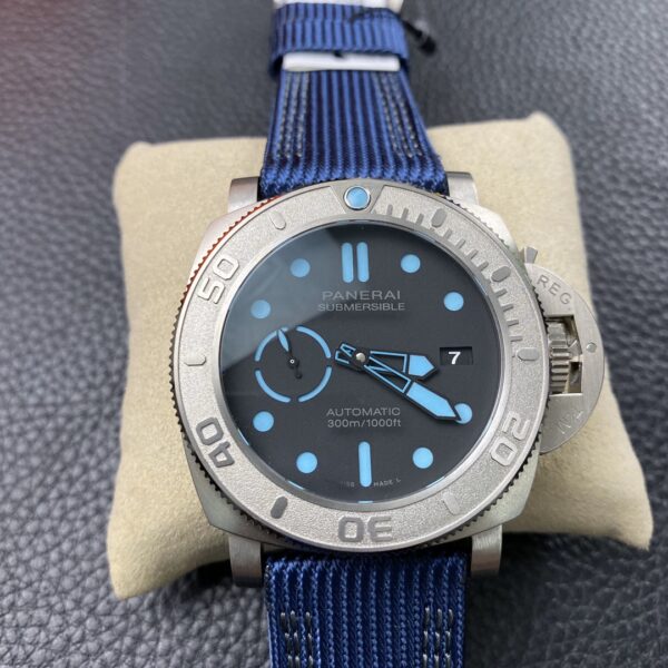 VS Factory Panerai Submersible 47mm Matte Titanium / Electric Blue Accents 1:1 Super Clone – DDP.9010 Movement