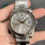 VS Factory Rolex Datejust 41mm Silver Sunburst Dial Fluted Bezel Oyster Bracelet (126334) 1:1 Super Clone – DD3235 Movement - Image 2