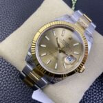VS Factory Rolex Datejust 41mm Champagne Sunburst Dial Fluted Bezel Oyster Bracelet (126333) 1:1 Super Clone – DD3235 Movement - Image 4