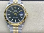 VS Factory Rolex Datejust 41mm Two-Tone Yellow Gold Green Dial Fluted Bezel Jubilee Bracelet (126333) 1:1 Super Clone – DD3235 Movement