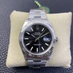VS Factory Rolex Datejust 41mm Deep Black Dial Fluted Bezel Oyster Bracelet (126334) 1:1 Super Clone – DD3235 Movement