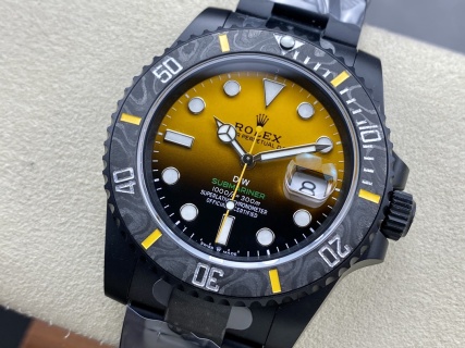 VS Factory Rolex Submariner Date “DiW Yellow Gradient” PVD & Carbon Bezel 1:1 Super Clone – DD3135 Movement