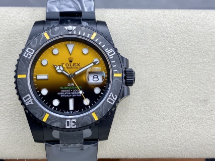 VS Factory Rolex Submariner Date “DiW Yellow Gradient” PVD & Carbon Bezel 1:1 Super Clone – DD3135 Movement