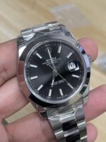 VS Factory Rolex Datejust 41mm Black Sunburst Dial Smooth Bezel Oyster Bracelet (126300) 1:1 Super Clone – DD3235 Movement - Image 4