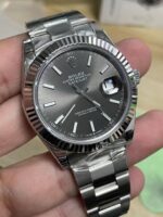 VS Factory Rolex Datejust 41mm Sunburst Slate Dial Fluted Bezel Oyster Bracelet (126334) 1:1 Super Clone – DD3235 Movement - Image 7
