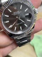 VS Factory Rolex Datejust 41mm Sunburst Slate Dial Fluted Bezel Oyster Bracelet (126334) 1:1 Super Clone – DD3235 Movement - Image 6
