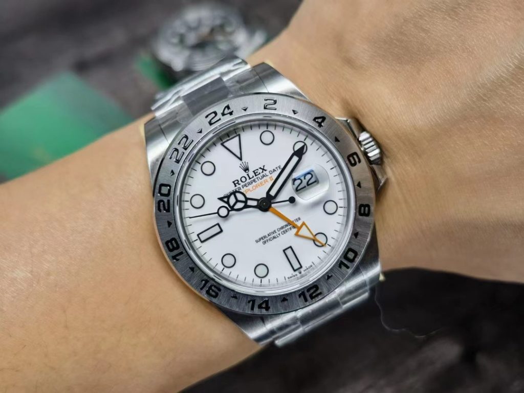 VSF Rolex Explorer II 226570 Polar White dial on wrist