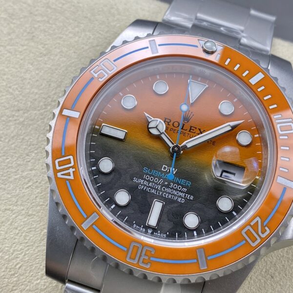 VS Factory Rolex Submariner Date “DiW Orange/Blue” Gradient Carbon Dial (Steel Edition) 1:1 Super Clone – DD3135 Movement