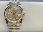 VS Factory Rolex Datejust 36 Two-Tone Yellow Gold Golden Fluted Motif Diamond Dial (126233) 1:1 Super Clone – DD3235 Movement - Image 2