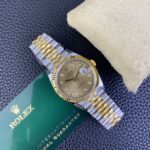 VS Factory Rolex Datejust 36mm Two-Tone Yellow Gold Golden Fluted Motif Diamond Dial Jubilee Bracelet (126233) 1:1 Super Clone – DD3235 Movement - Image 8
