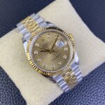 VS Factory Rolex Datejust 36mm Two-Tone Yellow Gold Golden Fluted Motif Diamond Dial Jubilee Bracelet (126233) 1:1 Super Clone – DD3235 Movement - Image 4