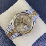 VS Factory Rolex Datejust 36mm Two-Tone Yellow Gold Golden Fluted Motif Diamond Dial Jubilee Bracelet (126233) 1:1 Super Clone – DD3235 Movement - Image 3
