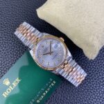 VS Factory Rolex Datejust 36mm Two-Tone Rose Gold Silver Fluted Motif Diamond Dial Jubilee Bracelet (126231) 1:1 Super Clone – DD3235 Movement - Image 7