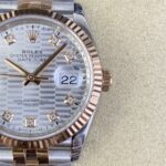VS Factory Rolex Datejust 36mm Two-Tone Rose Gold Silver Fluted Motif Diamond Dial Jubilee Bracelet (126231) 1:1 Super Clone – DD3235 Movement - Image 5