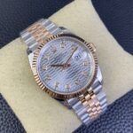 VS Factory Rolex Datejust 36mm Two-Tone Rose Gold Silver Fluted Motif Diamond Dial Jubilee Bracelet (126231) 1:1 Super Clone – DD3235 Movement - Image 4