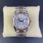 VS Factory Rolex Datejust 36mm Two-Tone Rose Gold Silver Fluted Motif Diamond Dial Jubilee Bracelet (126231) 1:1 Super Clone – DD3235 Movement - Image 2