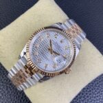 VS Factory Rolex Datejust 36mm Two-Tone Rose Gold Silver Fluted Motif Diamond Dial Jubilee Bracelet (126231) 1:1 Super Clone – DD3235 Movement - Image 3