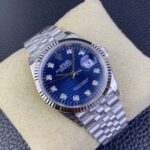 VS Factory Rolex Datejust 36mm Blue Fluted Motif Diamond Dial Jubilee Bracelet (126234) 1:1 Super Clone – DD3235 Movement - Image 3
