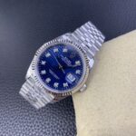 VS Factory Rolex Datejust 36mm Blue Fluted Motif Diamond Dial Jubilee Bracelet (126234) 1:1 Super Clone – DD3235 Movement - Image 6