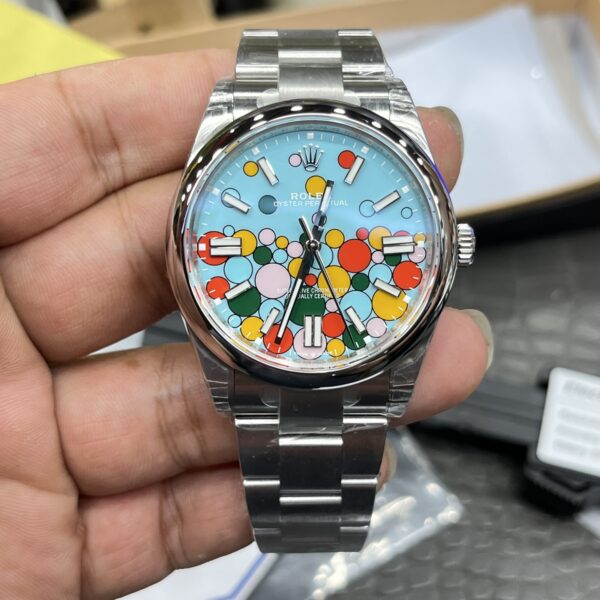 VS Factory Rolex Oyster Perpetual 36mm “Celebration Bubble” Motif Dial Smooth Bezel Oyster Bracelet (126000) 1:1 Super Clone – DD3230 Movement