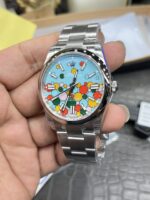 VS Factory Rolex Oyster Perpetual 41mm “Celebration Bubble” Motif Dial Smooth Bezel Oyster Bracelet (124300) 1:1 Super Clone – DD3230 Movement - Image 3