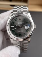 VS Factory Rolex Datejust 41mm Slate “Wimbledon” Dial Fluted Bezel Jubilee Bracelet (126334) 1:1 Super Clone – DD3235 Movement - Image 3