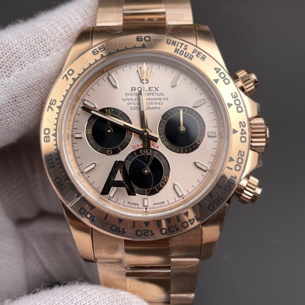 VS Factory Rolex Cosmograph Daytona Full Rose Gold “Panda” Dial (126505) 1:1 Super Clone – DD4131 Movement