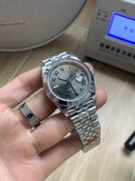 VS Factory Rolex Datejust 41mm Slate “Wimbledon” Dial Smooth Bezel Jubilee Bracelet (126300) 1:1 Super Clone – DD3235 Movement - Image 3