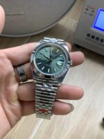 VS Factory Rolex Datejust 41mm Mint Green Sunburst Dial Smooth Bezel Jubilee Bracelet (126300) 1:1 Super Clone – DD3235 Movement - Image 3