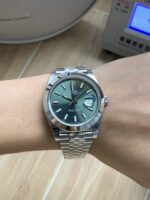 VS Factory Rolex Datejust 41mm Mint Green Sunburst Dial Smooth Bezel Jubilee Bracelet (126300) 1:1 Super Clone – DD3235 Movement - Image 5