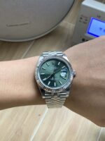 VS Factory Rolex Datejust 41mm Mint Green Sunburst Dial Fluted Bezel Jubilee Bracelet (126334) 1:1 Super Clone – DD3235 Movement - Image 5