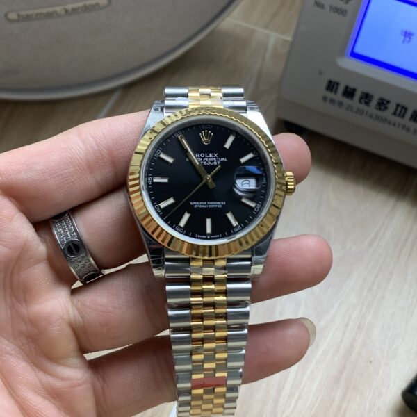 VS Factory Rolex Datejust 41mm Two-Tone Yellow Gold Black Dial Jubilee Bracelet (126333) 1:1 Super Clone – DD3235 Movement