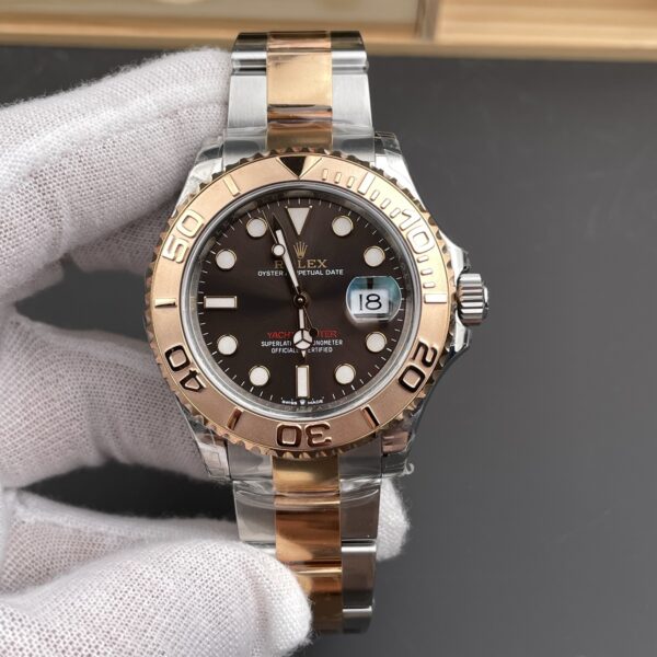 VS Factory Rolex Yacht-Master 40mm Two-Tone Rose Gold Chocolate Dial Rose Gold Bezel Oyster Bracelet (126621) 1:1 Super Clone – DD3235 Movement